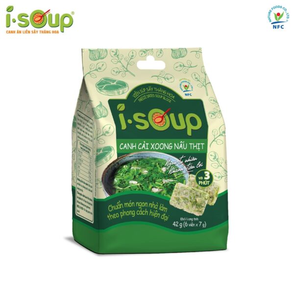 canh cải soong nấu thịt