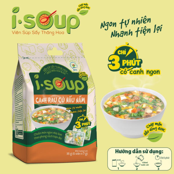 isoup rau củ nấu nấm